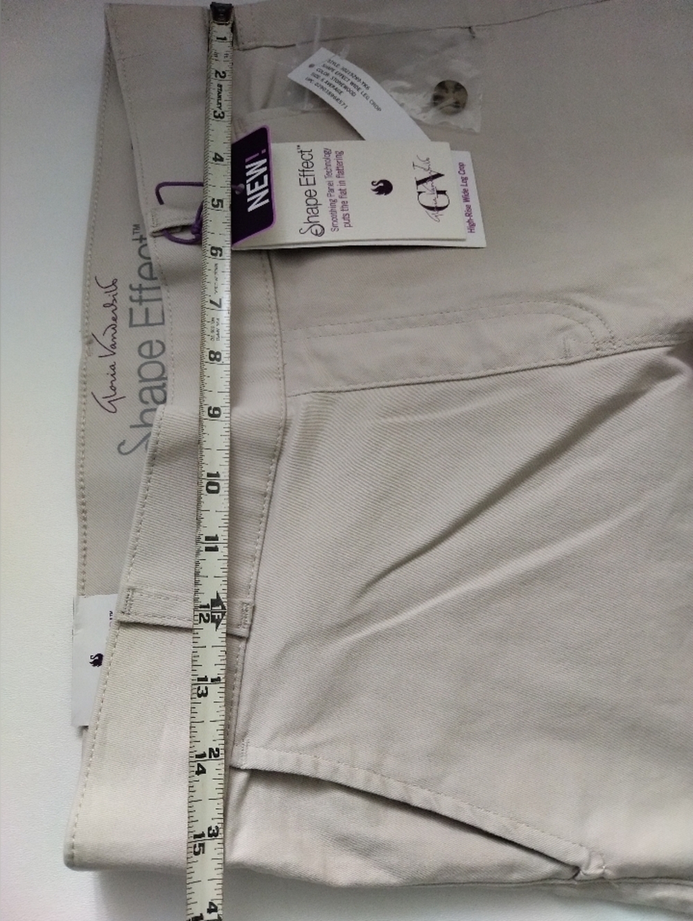 Gloria Vanderbilt Shape Effect Women's Wide-Leg High Rise Pants Beige 6 Average - Picture 5 of 5